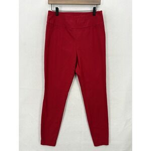 New York & Company Pants Womens Medium Red Stretch Skinny Ankle Pull On Career